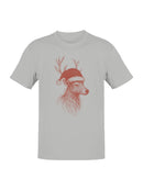 Festive Reindeer in Santa Hat Men's T-shirt