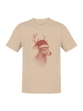 Festive Reindeer in Santa Hat Men's T-shirt