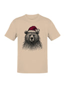 Santa Bear with Christmas Hat Men's T-shirt