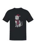 Festive Cat in Santa Hat Art Men's T-shirt