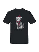 Festive Cat in Santa Hat Art Men's T-shirt