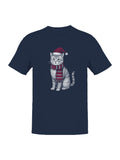 Festive Cat in Santa Hat Art Men's T-shirt
