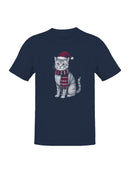 Festive Cat in Santa Hat Art Men's T-shirt
