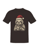 Cozy Christmas Sloth with Cocoa Men's T-shirt
