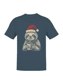 Cozy Christmas Sloth with Cocoa Men's T-shirt