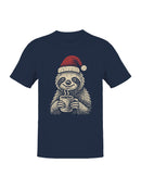 Cozy Christmas Sloth with Cocoa Men's T-shirt