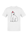Festive Bear in Christmas Hat Men's T-shirt