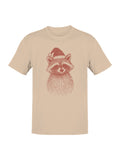 Festive Raccoon with Santa Hat Men's T-shirt