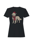 Festive Dog in Santa Hat Art Women's T-shirt