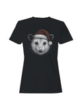 Festive Opossum in Santa Hat Women's T-shirt