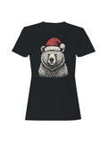 Festive Bear in Santa Hat Women's T-shirt