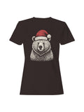 Festive Bear in Santa Hat Women's T-shirt