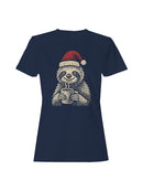 Cozy Christmas Sloth with Cocoa Women's T-shirt