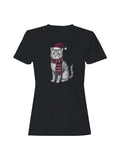 Festive Cat in Santa Hat Art Women's T-shirt