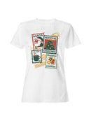 Vintage Christmas Stamp Collection Women's T-shirt