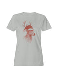 Festive Reindeer in Santa Hat Women's T-shirt