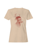 Festive Reindeer in Santa Hat Women's T-shirt