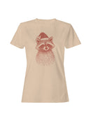 Festive Raccoon with Santa Hat Women's T-shirt