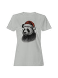 Festive Panda in Santa Hat Women's T-shirt