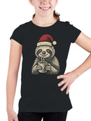 Cozy Christmas Sloth with Cocoa Youth's T-shirt