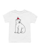 Festive Bear in Christmas Hat Youth's T-shirt