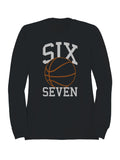 Sports-Themed "Six Seven" Graphic Men's Sweatshirt