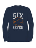 Sports-Themed "Six Seven" Graphic Men's Sweatshirt