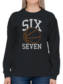 Sports-Themed "Six Seven" Graphic Women's Sweatshirt
