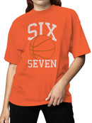 Sports-Themed "Six Seven" Graphic Women's T-shirt