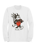 Devil Cartoon with Red Suspenders Men's Sweatshirt