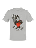 Devil Cartoon with Red Suspenders Men's T-shirt