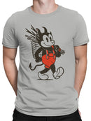 Devil Cartoon with Red Suspenders Men's T-shirt
