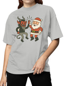 Santa and Krampus Unite Women's T-shirt