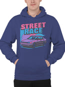 Vibrant Street Race Car Design Men's Hoodie