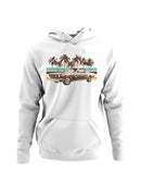 Vintage Car Palm Tree Sunset Art Men's Hoodie