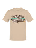 Vintage Car Palm Tree Sunset Art Men's T-shirt