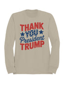 Thank You President Trump Graphic Women's Sweatshirt