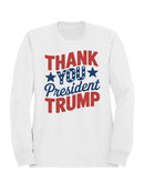 Thank You President Trump Graphic Women's Sweatshirt