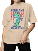 Portland Stands Tall Frog Design Women's T-shirt